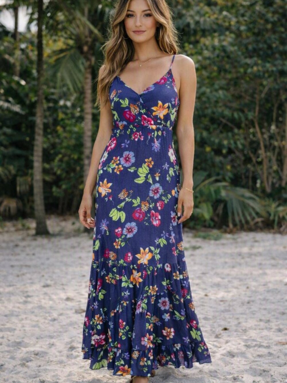 One Clothing LA Floral Navy Maxi Dress XS Women’s
